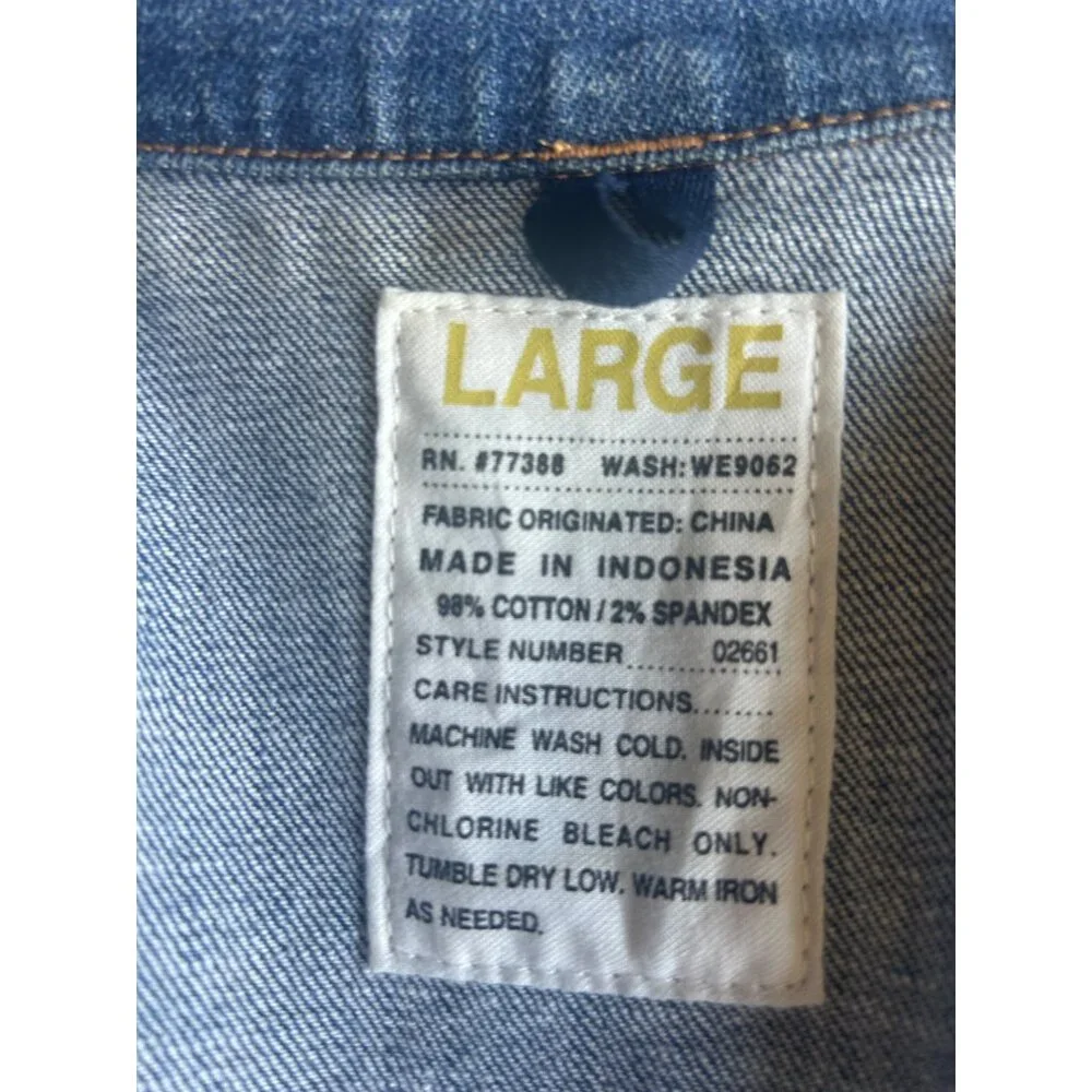 J. Crew Womens Lg Blue Cotton Denim Jacket Button Up Classic Trucker Medium Wash - Picture 4 of 9